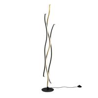 LED-Stehleuchte Blaze Schwarz/Messing max. 28 Watt - Messingfarben/Schwarz, Design, Metall (20,5/138cm) - Trio Leuchten