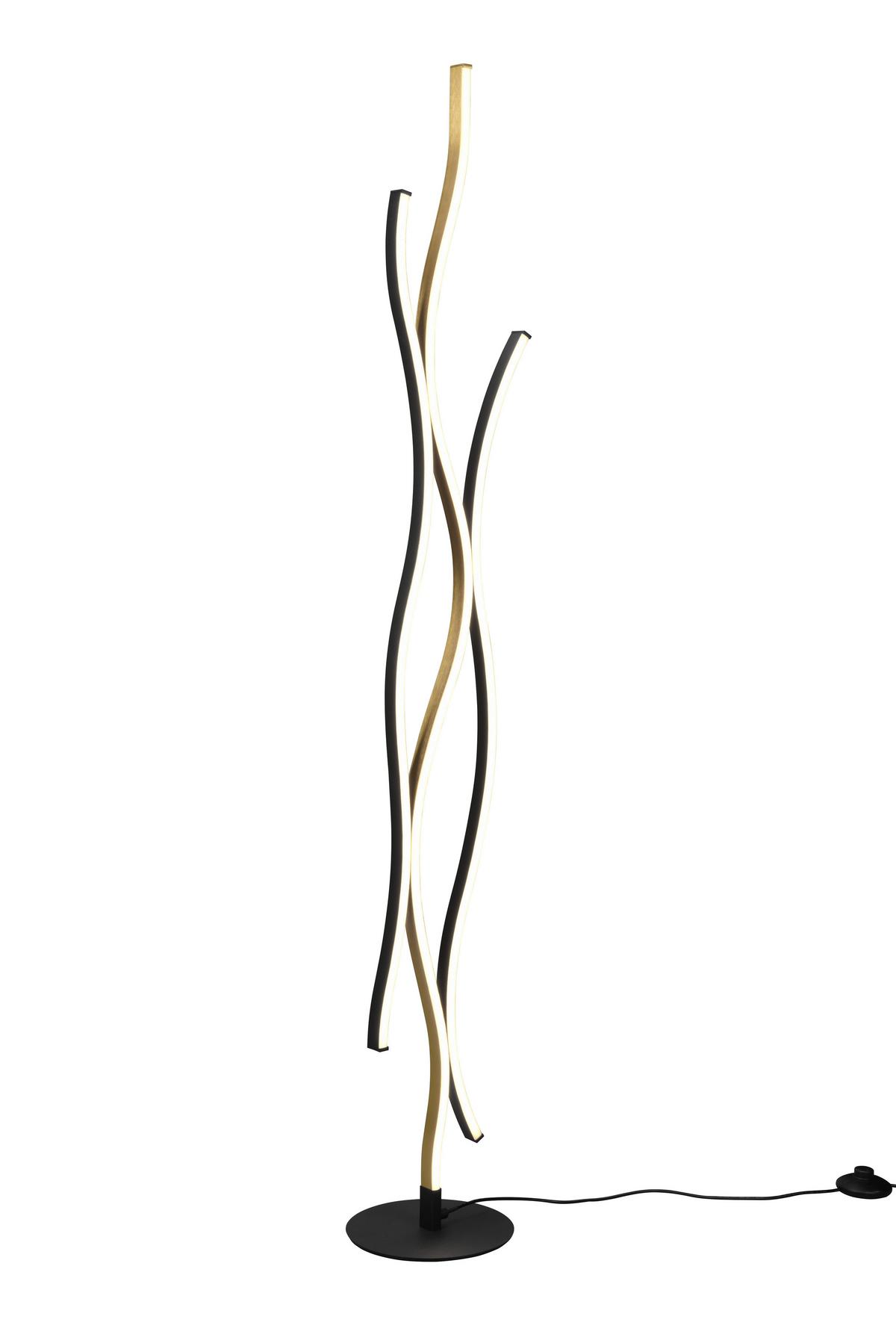 LED-Stehleuchte Blaze Schwarz/Messing max. 28 Watt - Messingfarben/Schwarz, Design, Metall (20,5/138cm) - Trio Leuchten