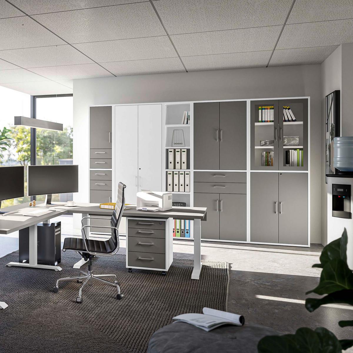 Regal Big Profi Office - Weiss/Schwarz, Modern, Holzwerkstoff/Kunststoff (82/111/40cm) - Mömax