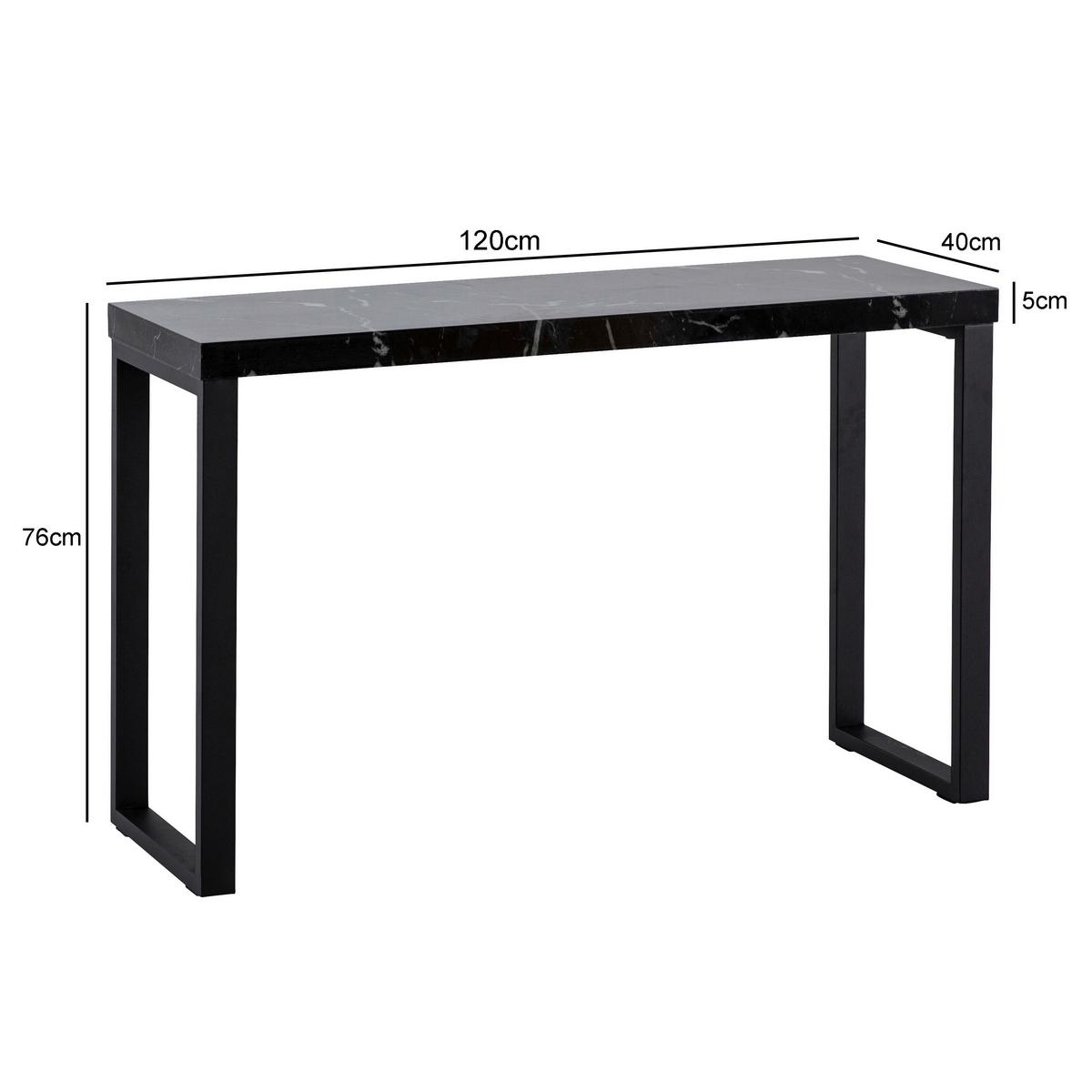 KONSOLENTISCH WL6.909 - Schwarz, Design, Holzwerkstoff/Metall (120/40/76cm) - MID.YOU
