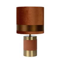 LAMPA STOŁOWA 10500/81/43 FRIZZLE - kolor złoty/brązowy, Konventionell, metal/tkanina (18/32cm) - Lucide