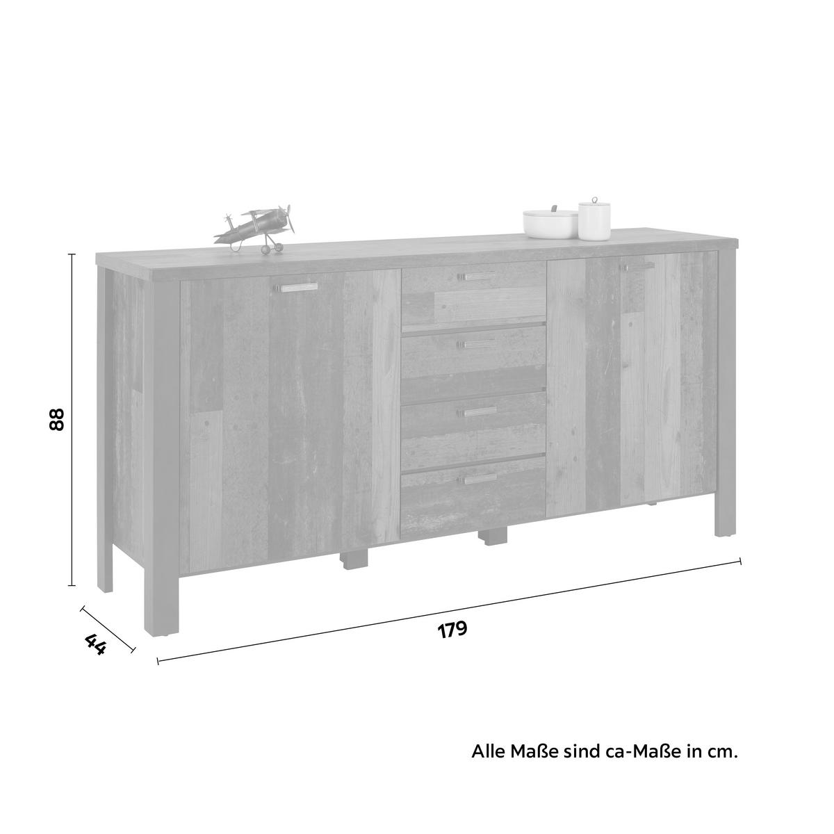 Sideboard Cardiff in Braun - Braun, MODERN, Holzwerkstoff/Metall (179/88/44cm) - Mömax