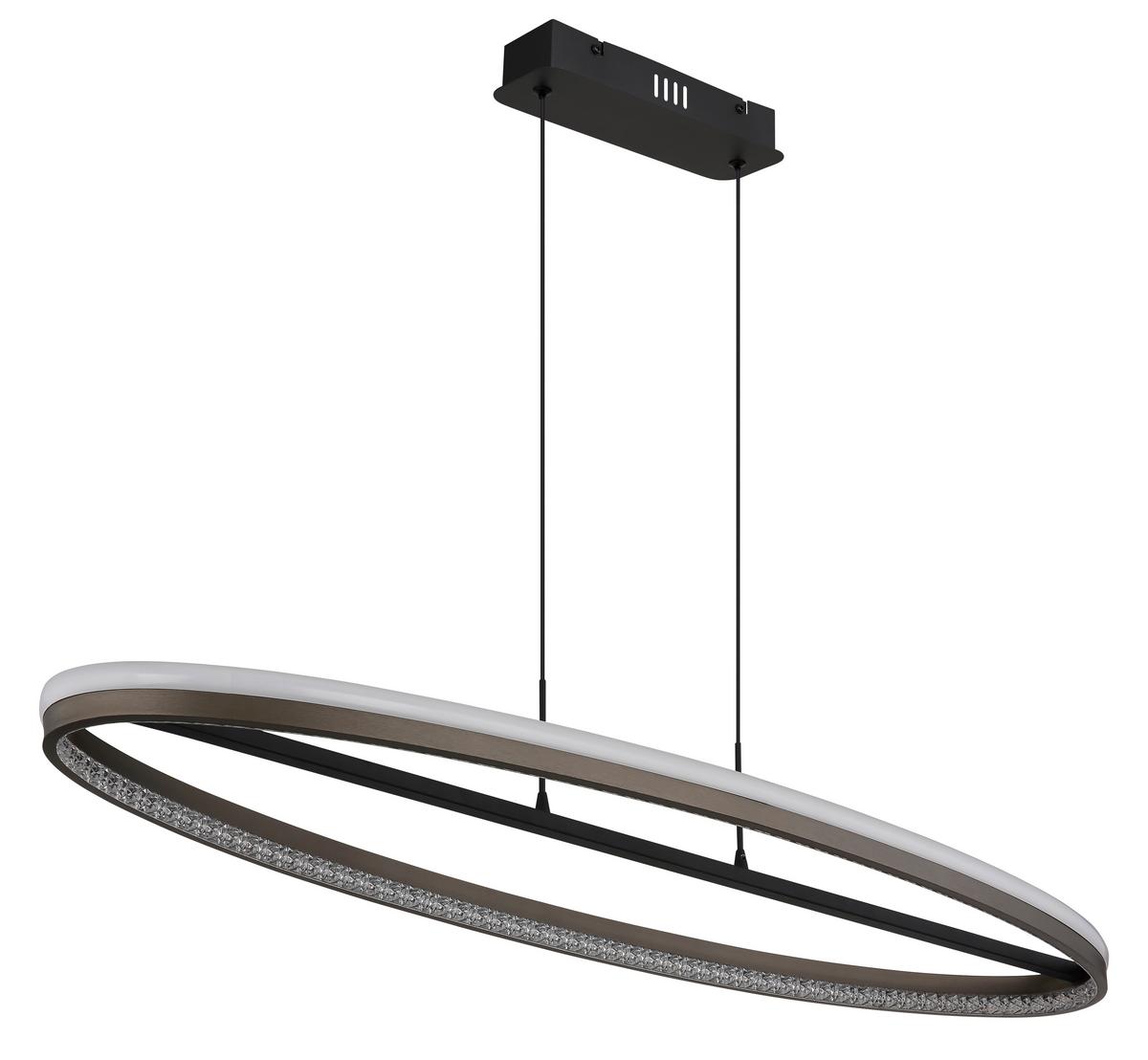Led Viseća Svjetiljka Tamno Siva Boja - tamno siva/prozirno, Design, metal/plastika (101/29/150cm) - Globo