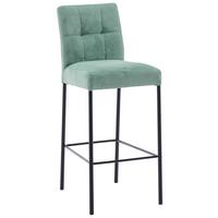 STOŁEK BAROWY NANDA - czarny/miętowy, Design, metal/tkanina (46/91/61cm) - Xora