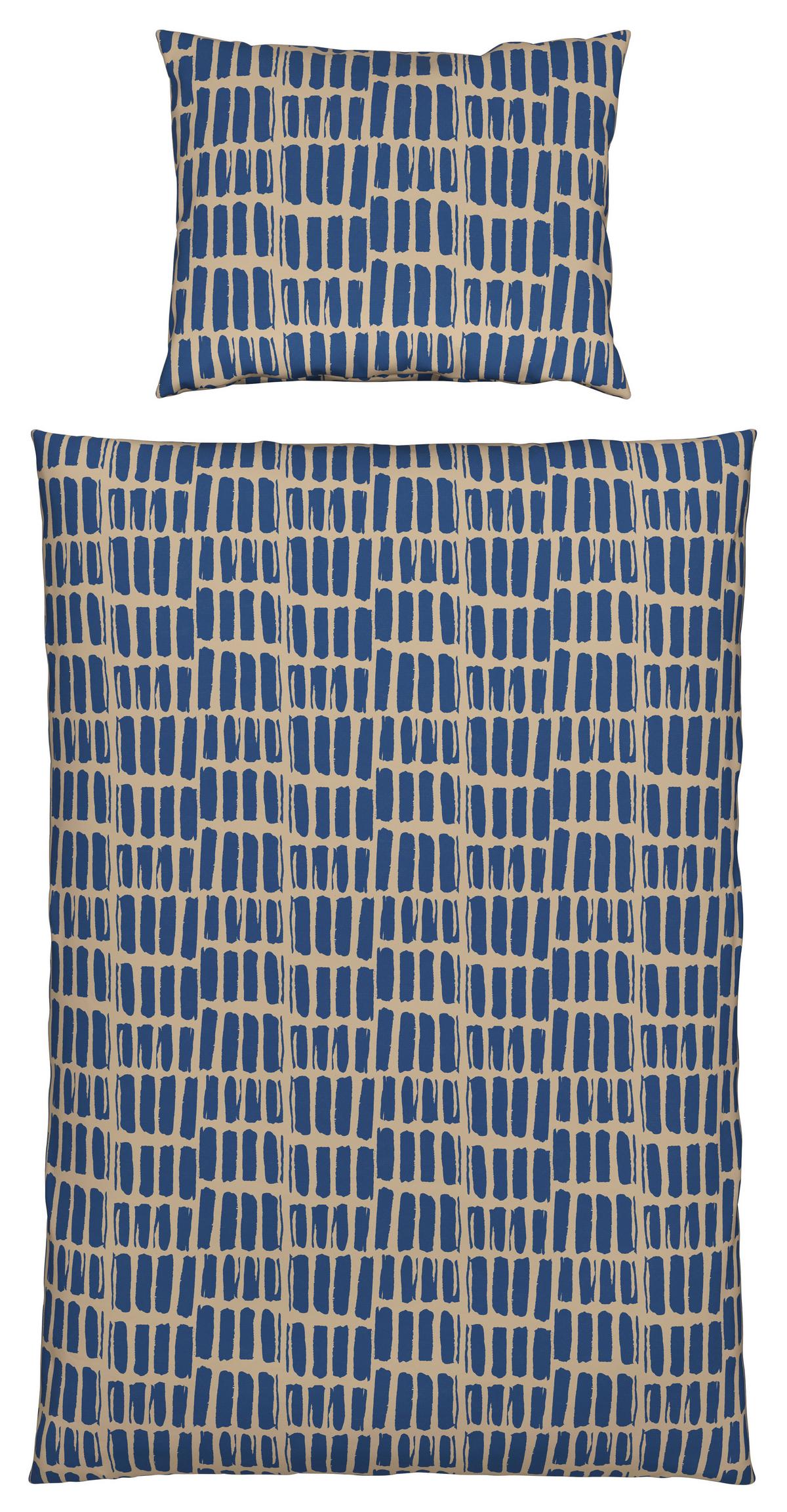 Posteljina Adam 140x200/60x80cm - bež/plava, Moderno, tekstil (140/200cm) - Mömax