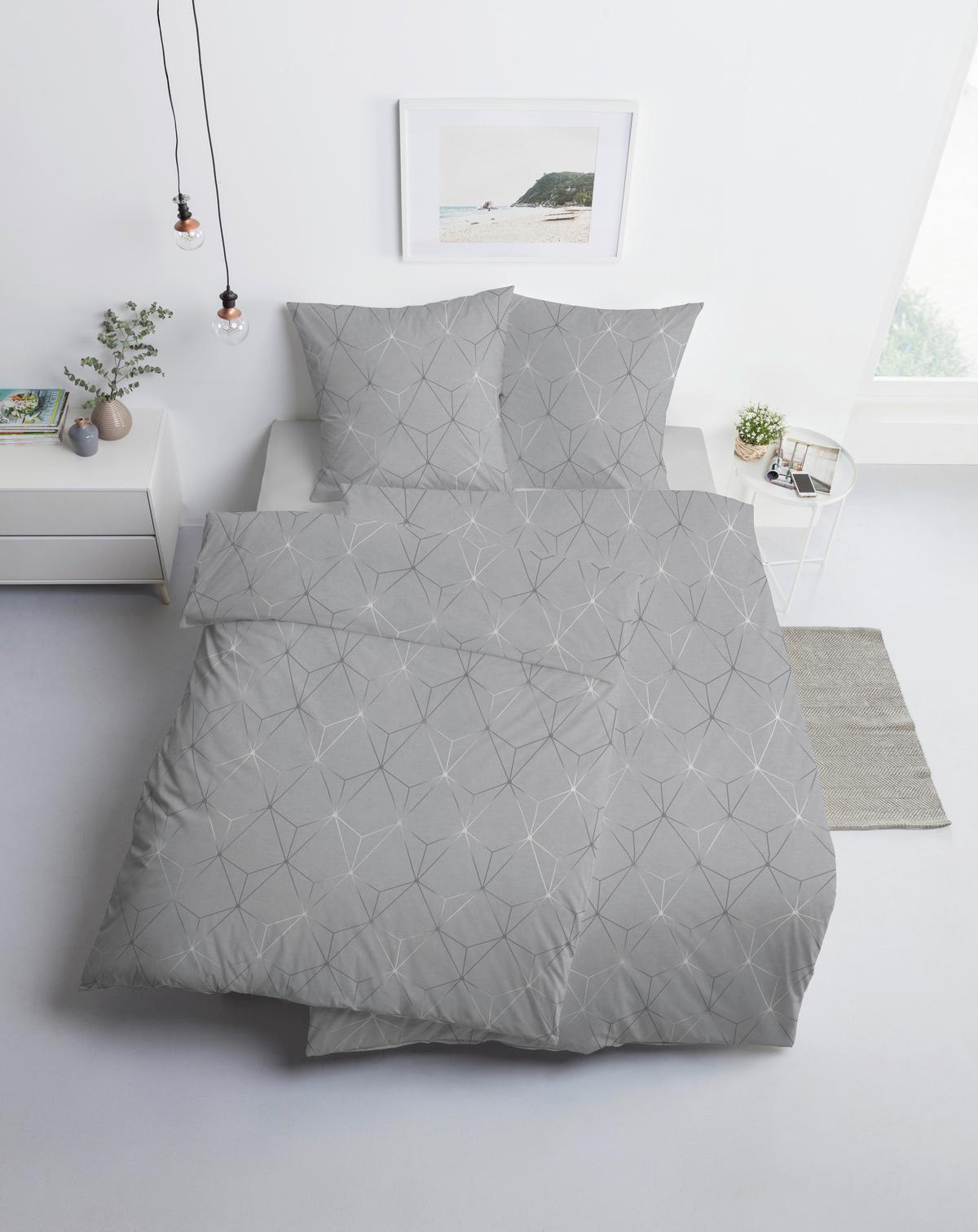 POŚCIEL CUNEO - kolor srebrny, Design, tkanina (135/200cm) - Estella