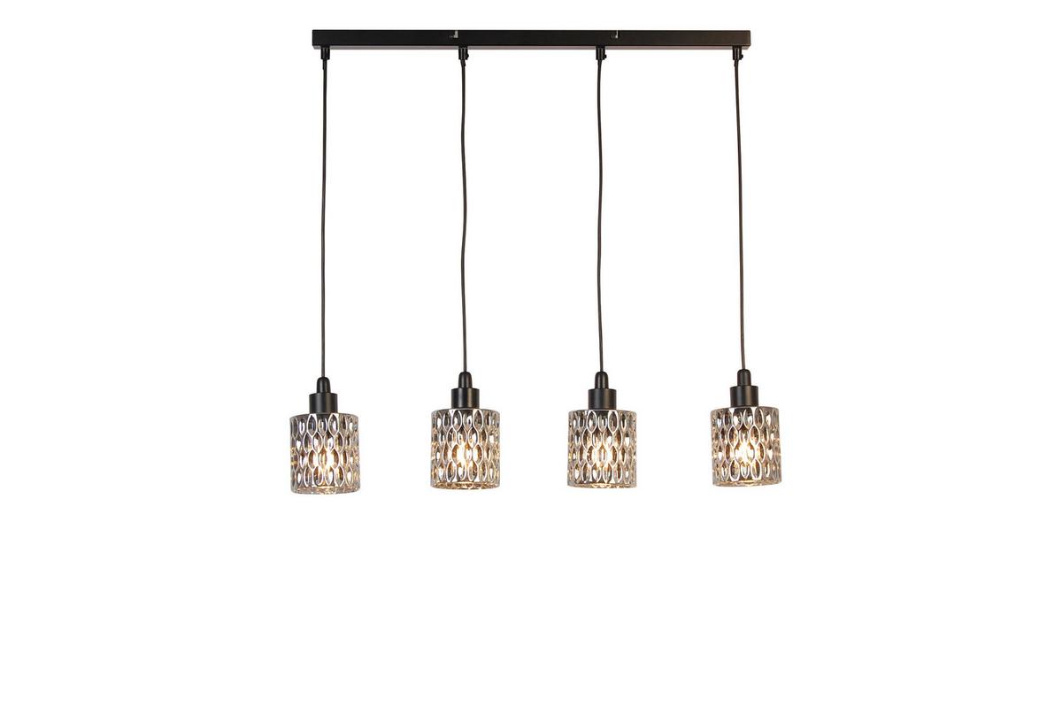 Hängeleuchte Smoky Graubraun max. 160Watt - Graubraun, Trend, Glas/Metall (90/11/112cm) - Novel