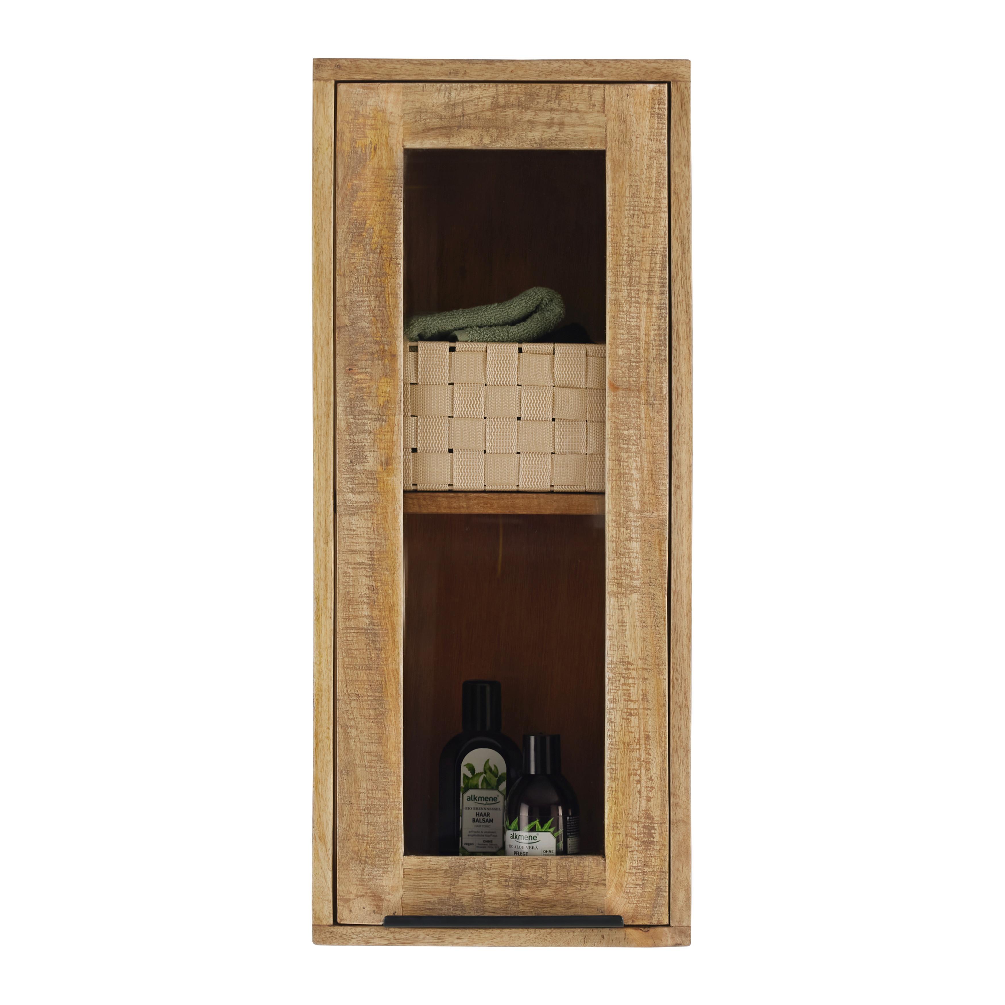 Hängeschrank Everest Naturfarben - Schwarz/Naturfarben, Natur, Holz/Metall (30/70/20cm) - Mömax