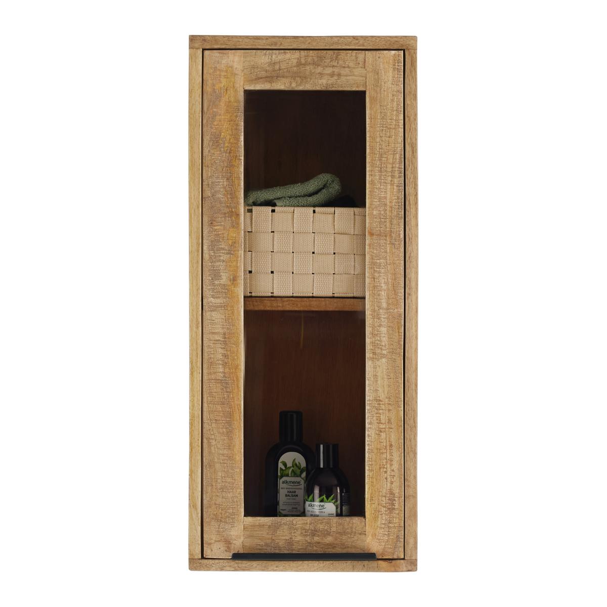Hängeschrank Everest Naturfarben - Schwarz/Naturfarben, Natur, Holz/Metall (30/70/20cm) - Mömax