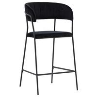 BARHOCKER-SET LUI - Schwarz, Design, Textil/Metall (53/97/49cm) - Livetastic