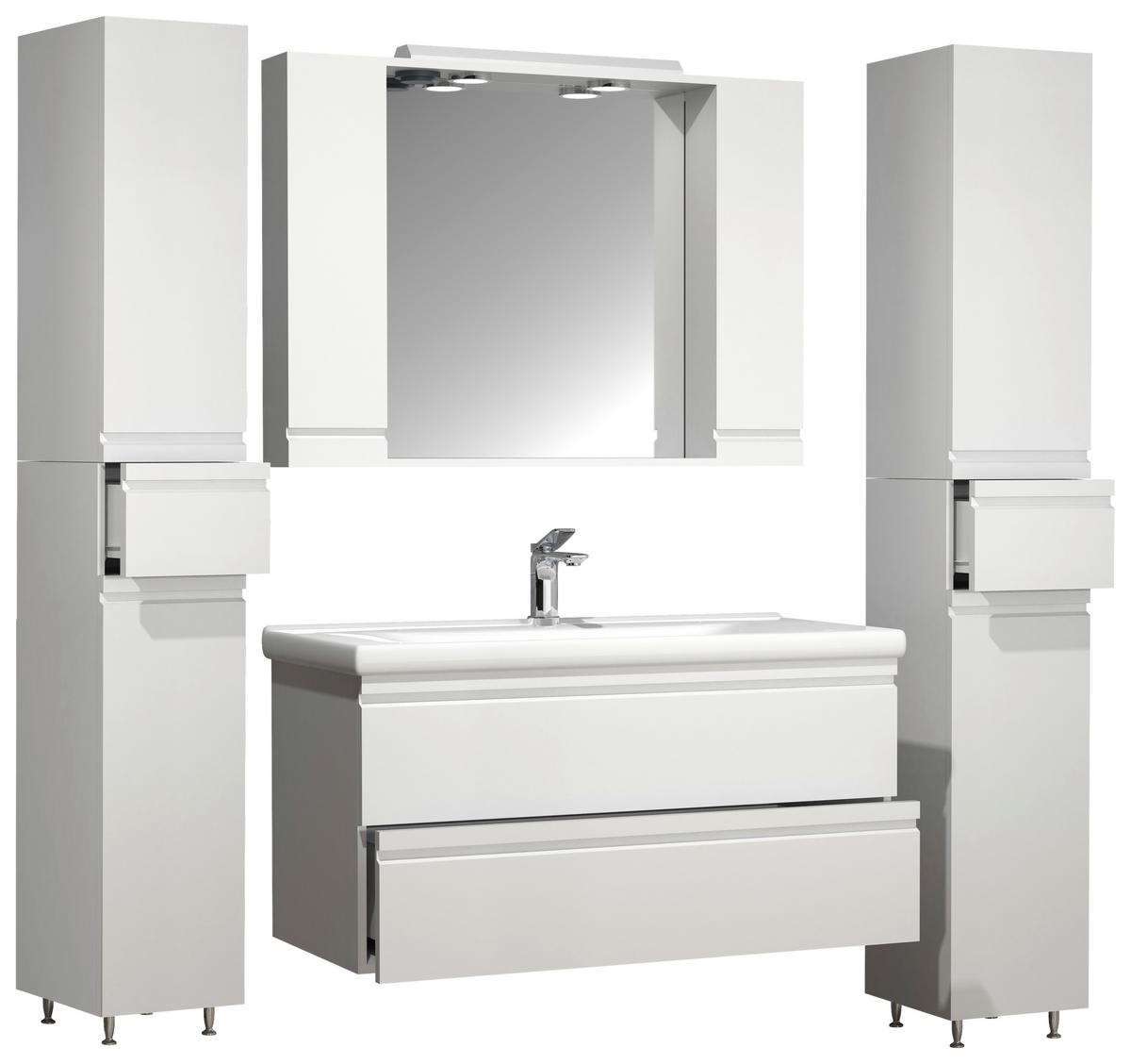 Kopalnica Silora Xl, Bela - bela, Moderno, steklo/leseni material (160cm) - MID.YOU