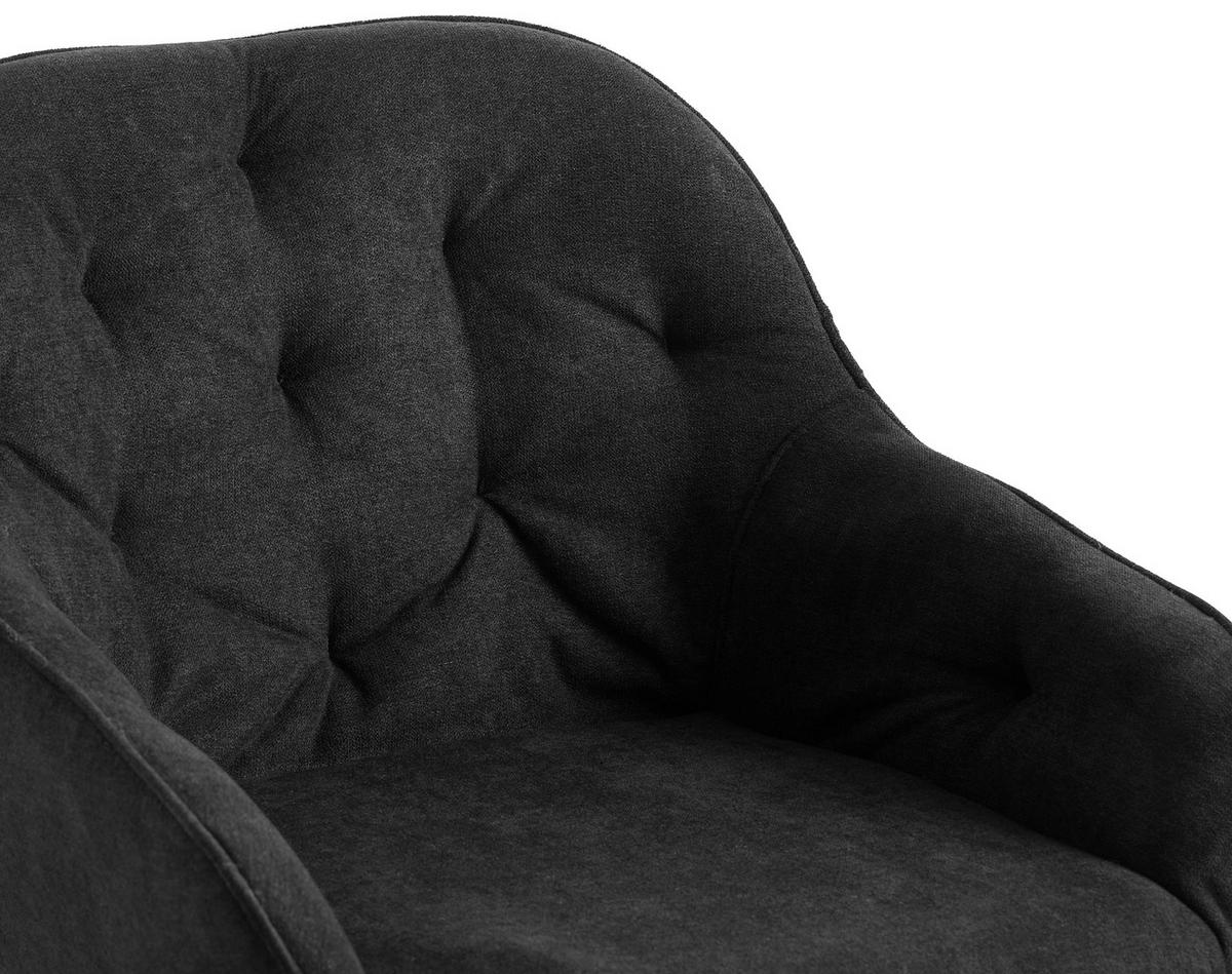 KRZESŁO Z PODŁOKIETNIKAMI ANCONA - antracytowy/czarny, Romantik / Landhaus, metal/tkanina (55/80/61cm) - Livetastic