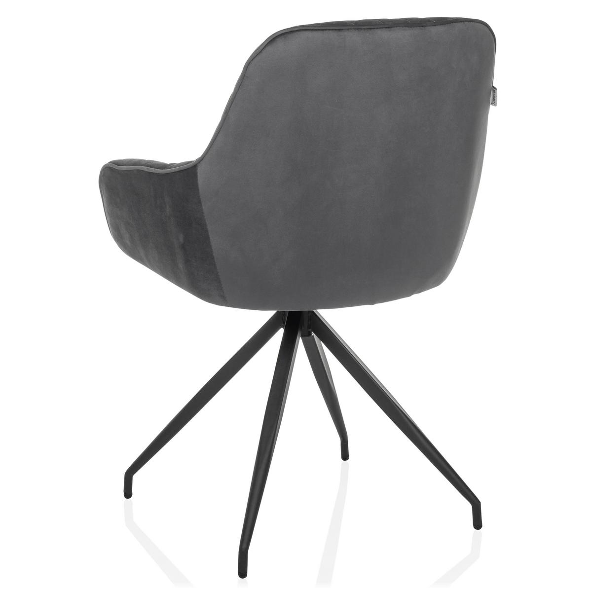 Naslanjač Elverum, Siva - siva/črna, Moderno, kovina/tekstil (58/87/57cm) - MID.YOU