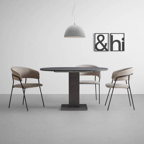 Ausziehtisch Tap in Graphitfarben - Graphitfarben, Basics, Holzwerkstoff (90-130/90/76cm) - Mömax