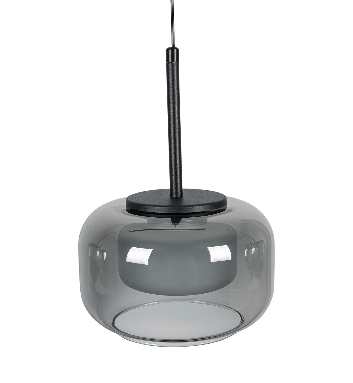 LED-Hängeleuchte Kalti Schwarz/Weiß max. 32 Watt - Transparent/Schwarz, MODERN, Glas/Kunststoff (110/18/120cm) - Mömax