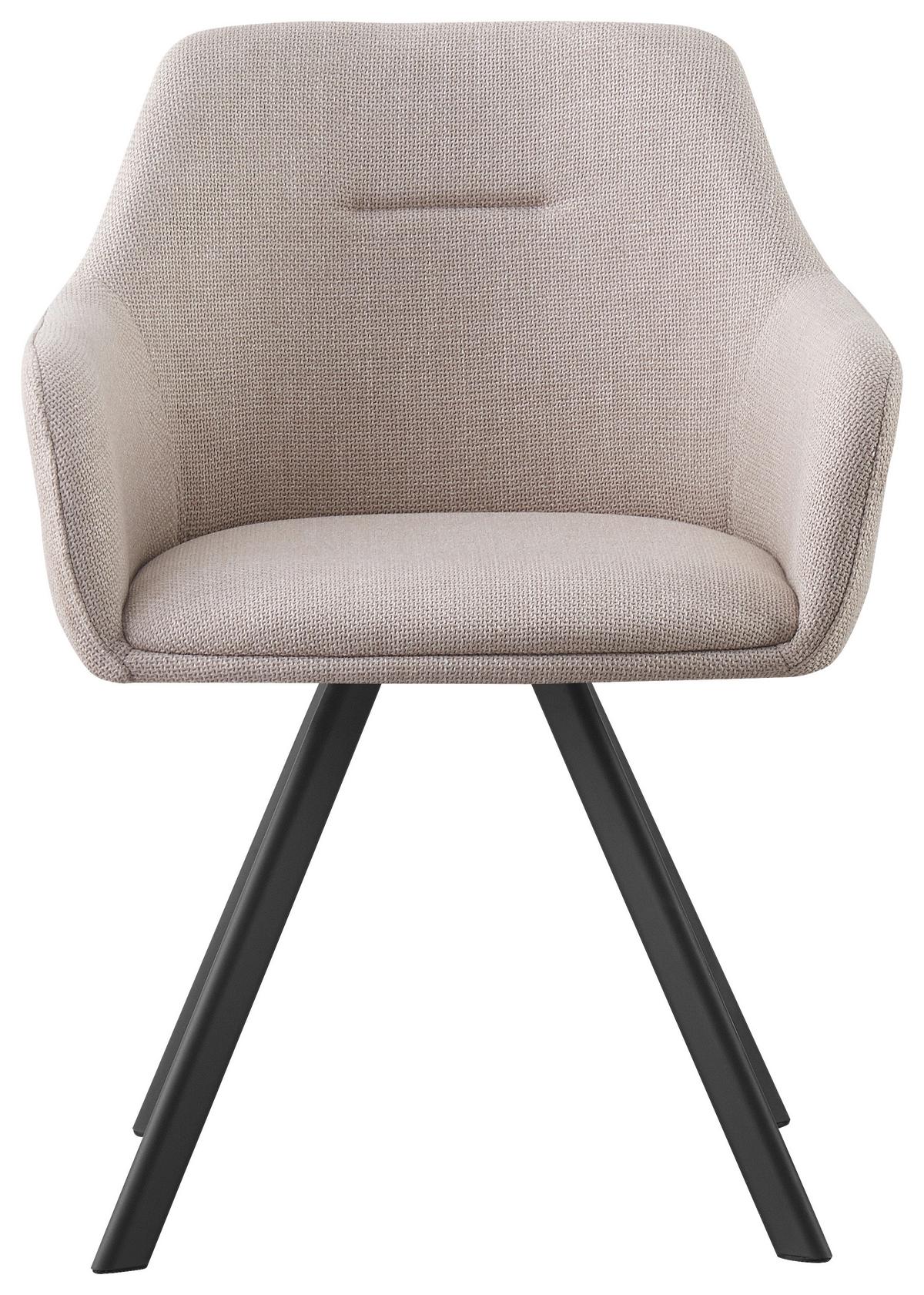 KRZESŁO Z PODŁOKIETNIKAMI MARKO - beżowy/czarny, Design, metal/tkanina (58,5/78,5/60cm) - Hom`in