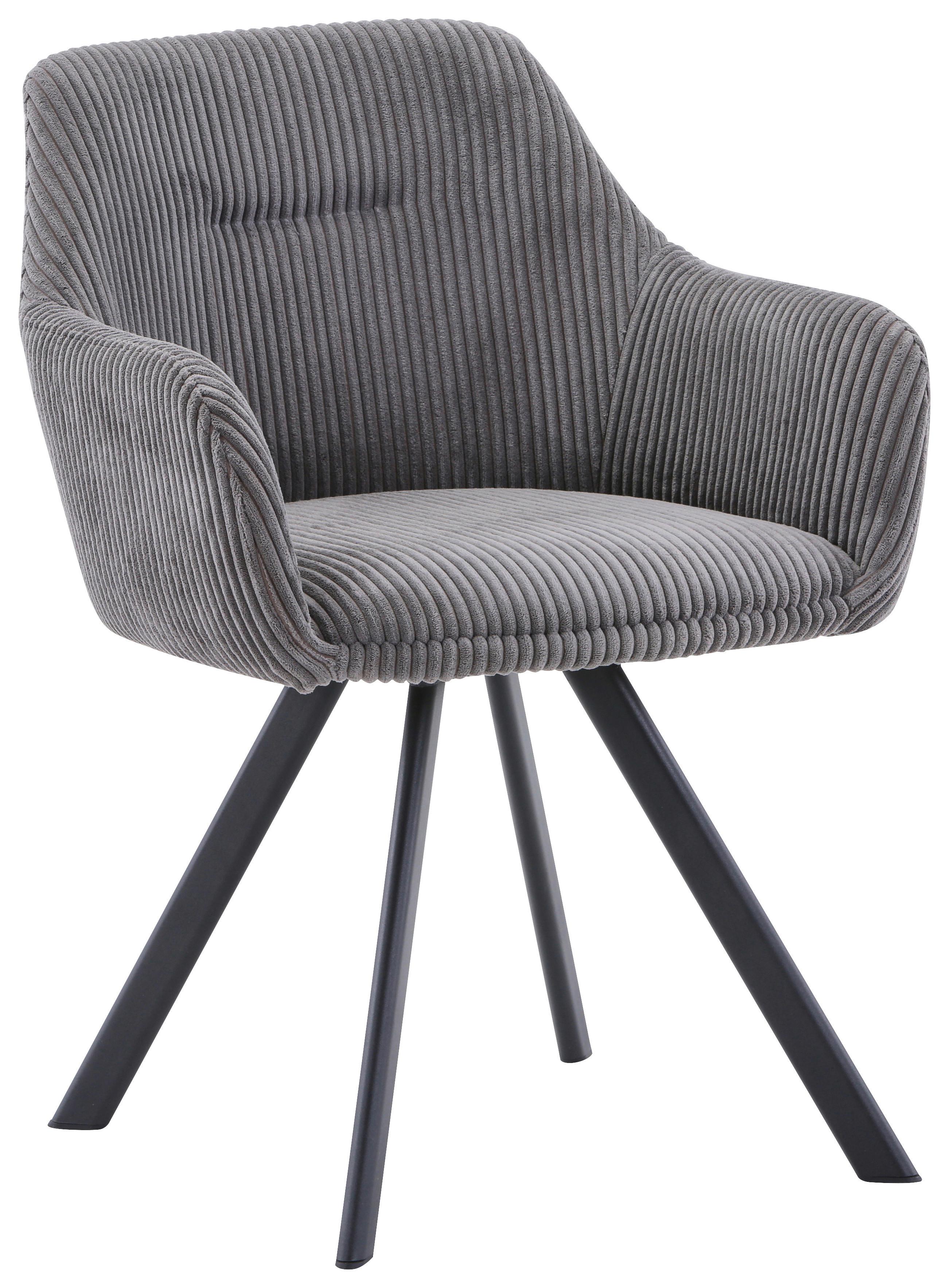 KRZESŁO Z PODŁOKIETNIKAMI MARKO - czarny/szary, Design, metal/tkanina (58,5/78/60cm) - Hom`in
