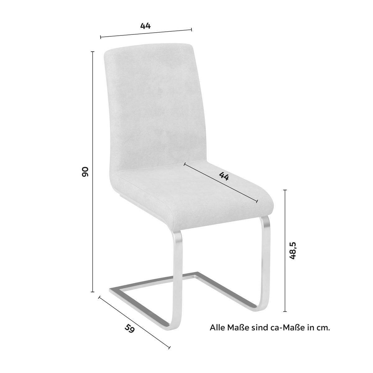 Schwingstuhl Nubia Creme Bouclé Gepolstert - Chromfarben/Eichefarben, MODERN, Holz/Textil (44/90/59cm) - Bessagi Home