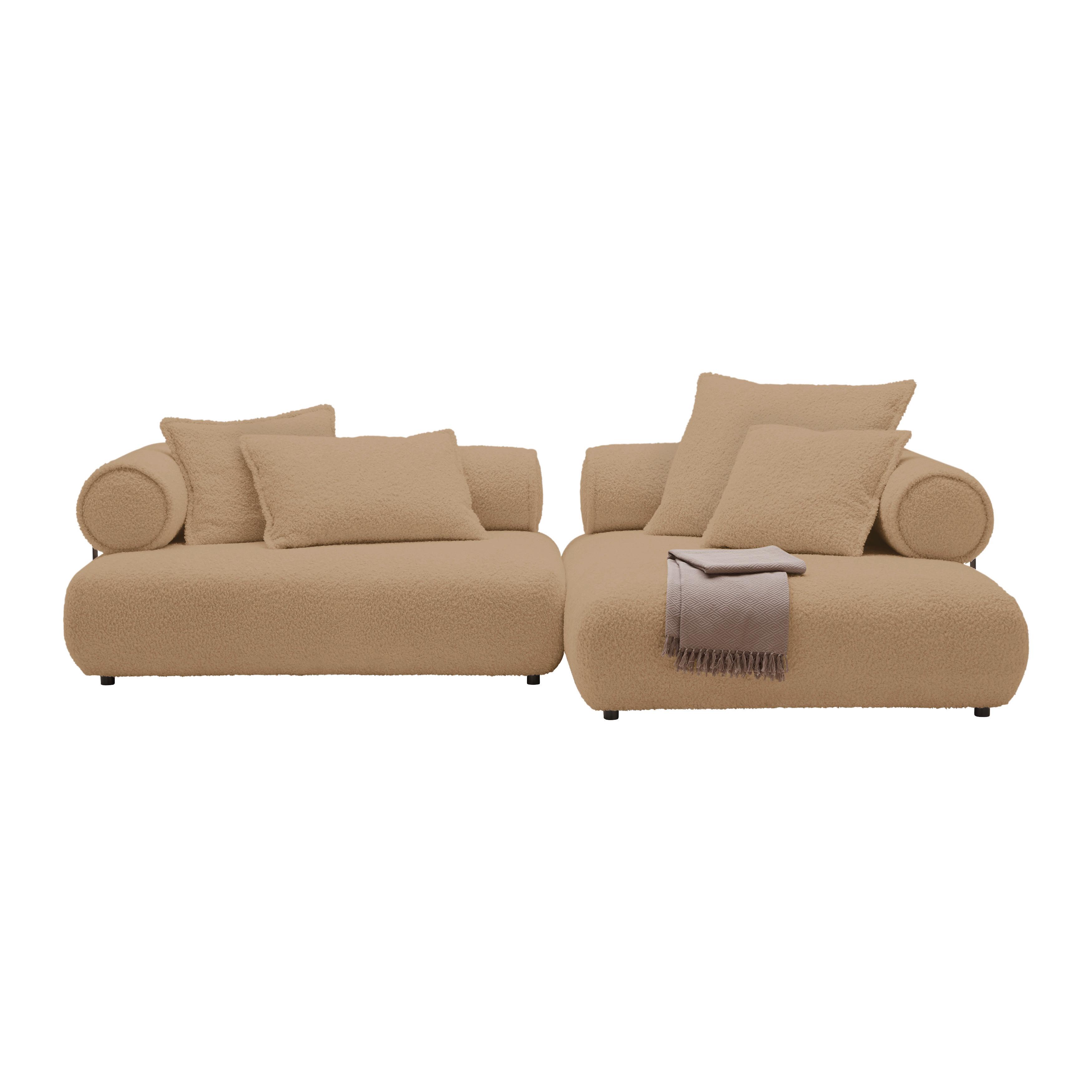 Wohnlandschaft Casimir Beige - Beige/Schwarz, LIFESTYLE, Kunststoff/Textil (310/180cm) - Premium Living