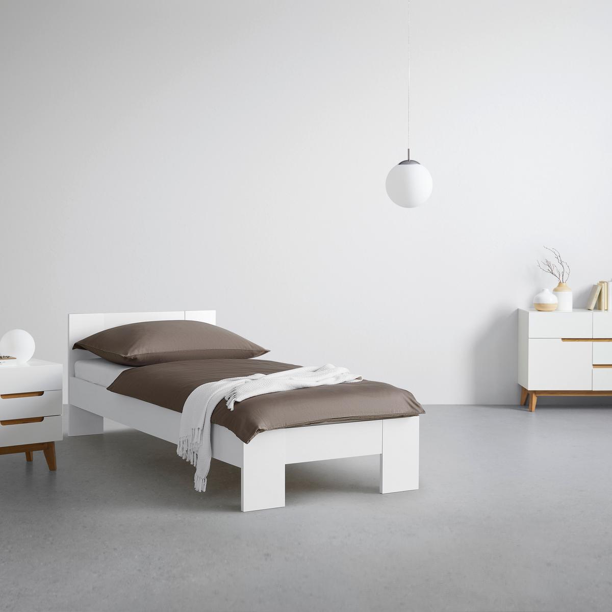 Bett Madrid Weiss ca. 90x200cm - Weiss, Modern, Holzwerkstoff (90/200cm) - Mömax