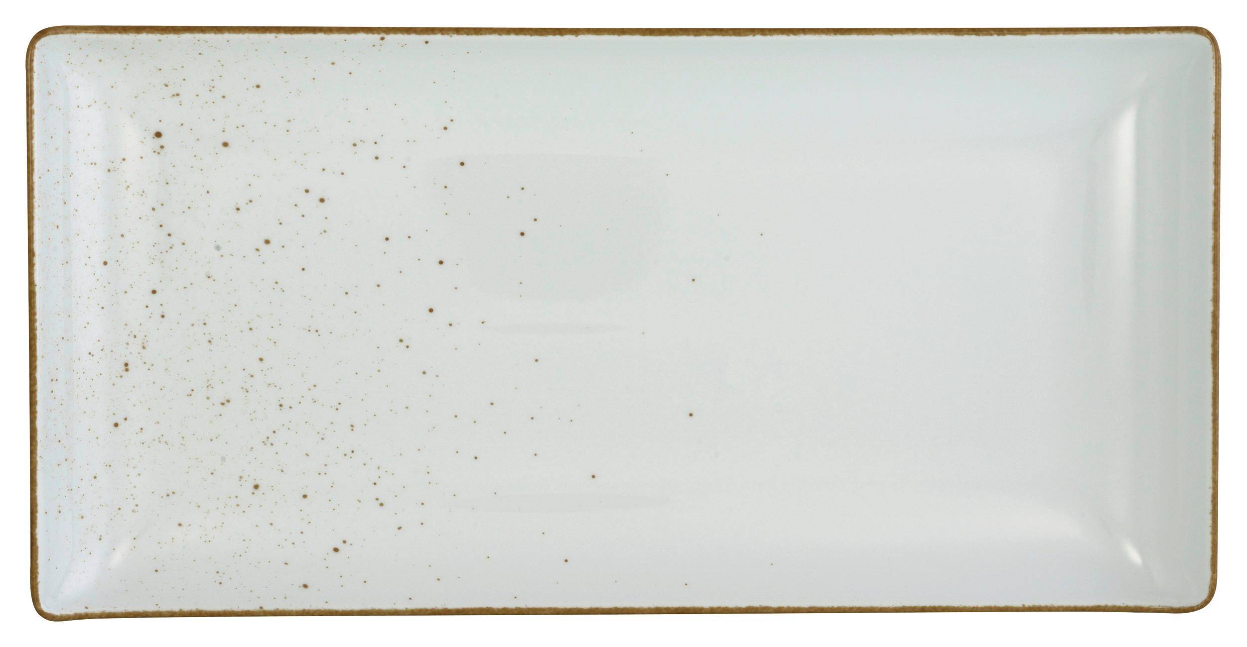 Servierplatte Capri in Weiss - Weiss, Modern, Keramik (32/16,5/2cm) - Premium Living