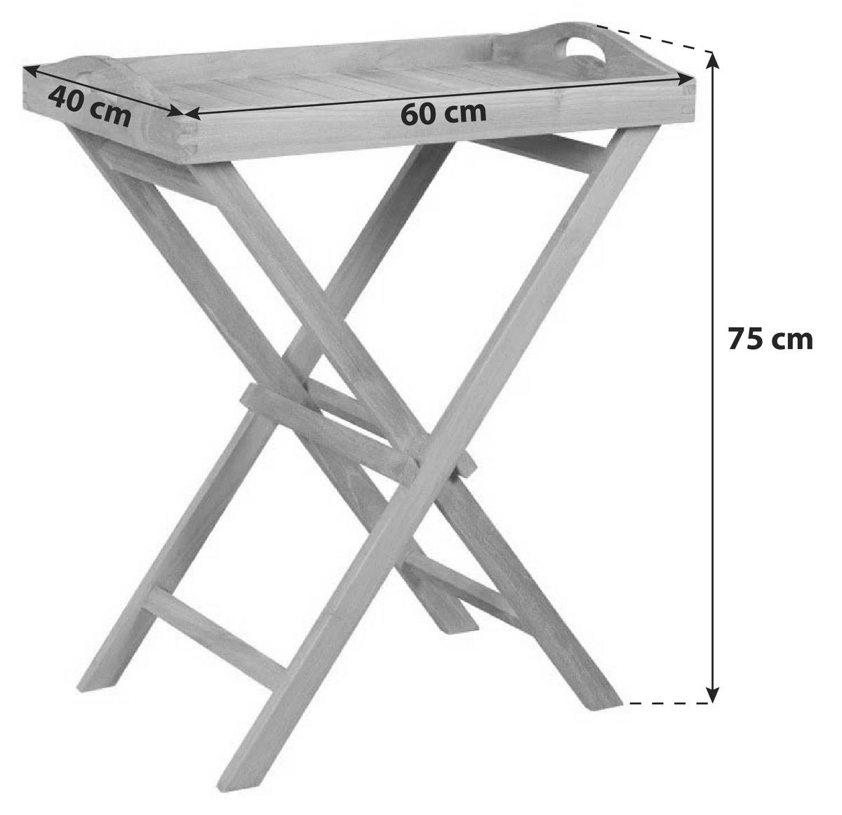 Gartenklapptisch Woodie Teak - Teakfarben, Basics, Holz (40/75/60cm) - Gardenson
