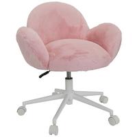 Jugenddrehstuhl Kiddy Teddy ca.65x79x64cm Teddystoff Rosa - Rosa/Weiß, MODERN, Kunststoff/Textil (65/79/64cm) - MID.YOU