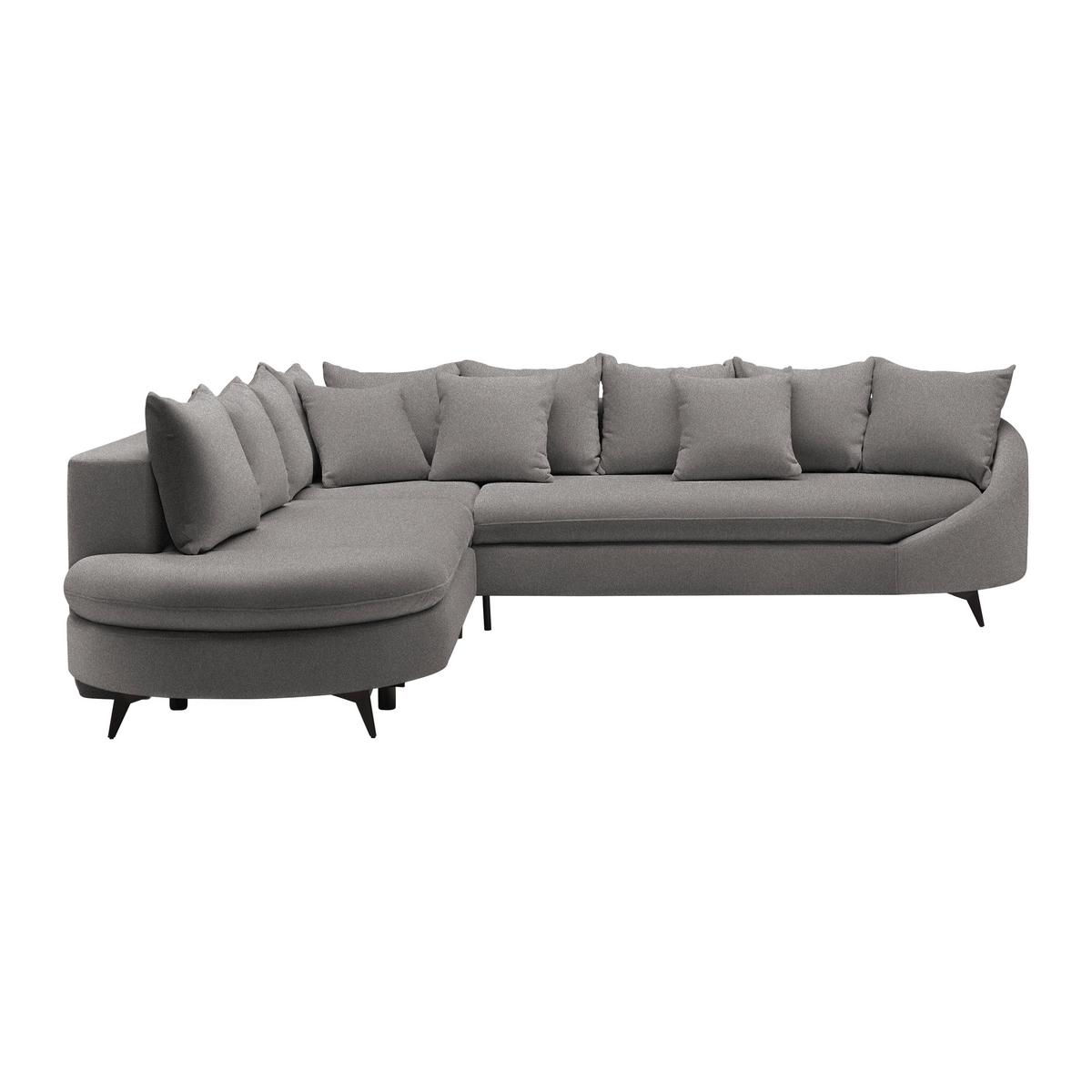 Ecksofa Axel Graphitfarben - Graphitfarben/Schwarz, MODERN, Textil/Metall (250/87/291cm) - Mömax