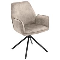 Armlehnstuhl Ottawa Creme/Schwarz - Creme/Schwarz, Modern, Textil/Metall (60/89/64cm) - Premium Living