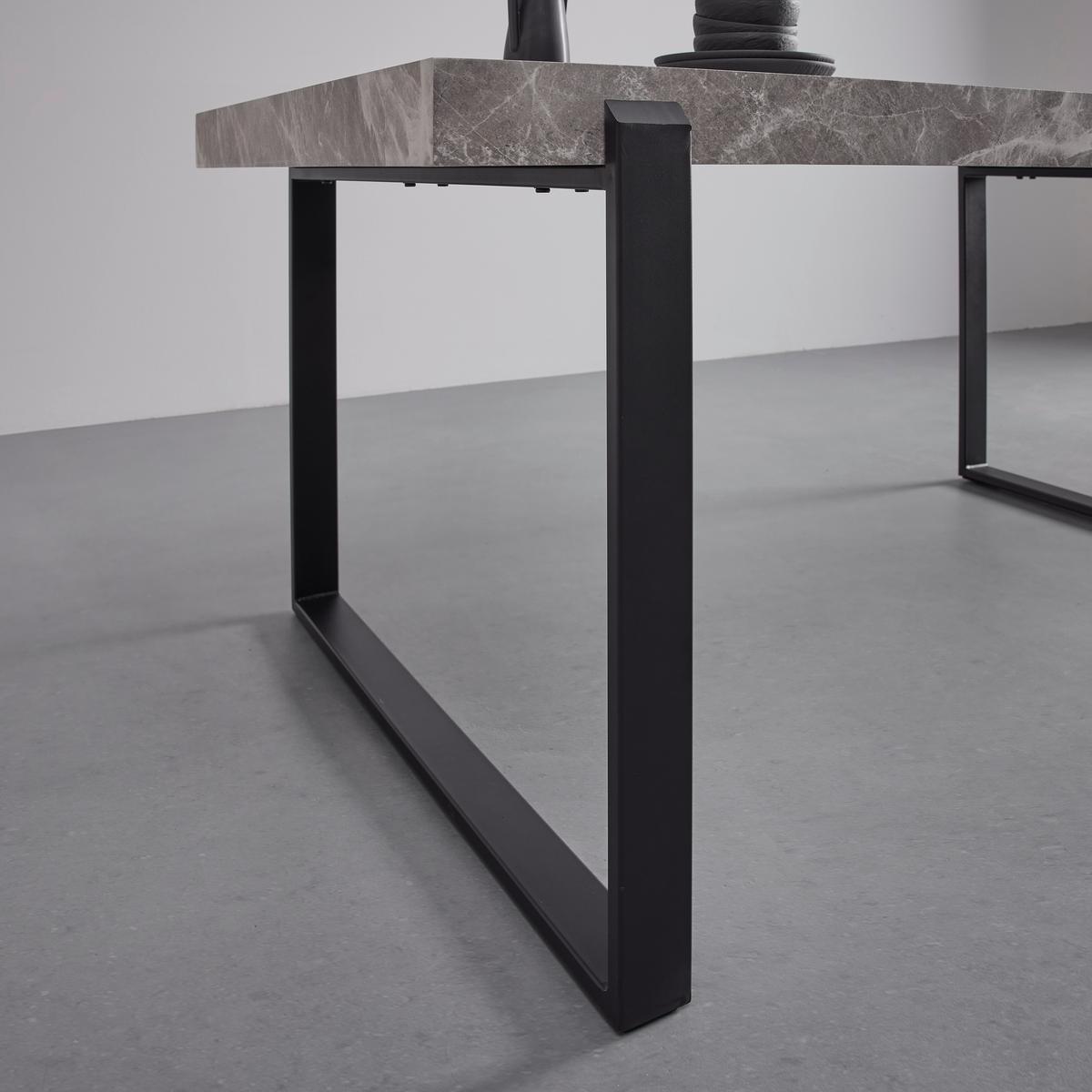 Masă MILA - negru/gri, Modern, metal/material pe bază de lemn (180/90/76cm) - Bessagi Home
