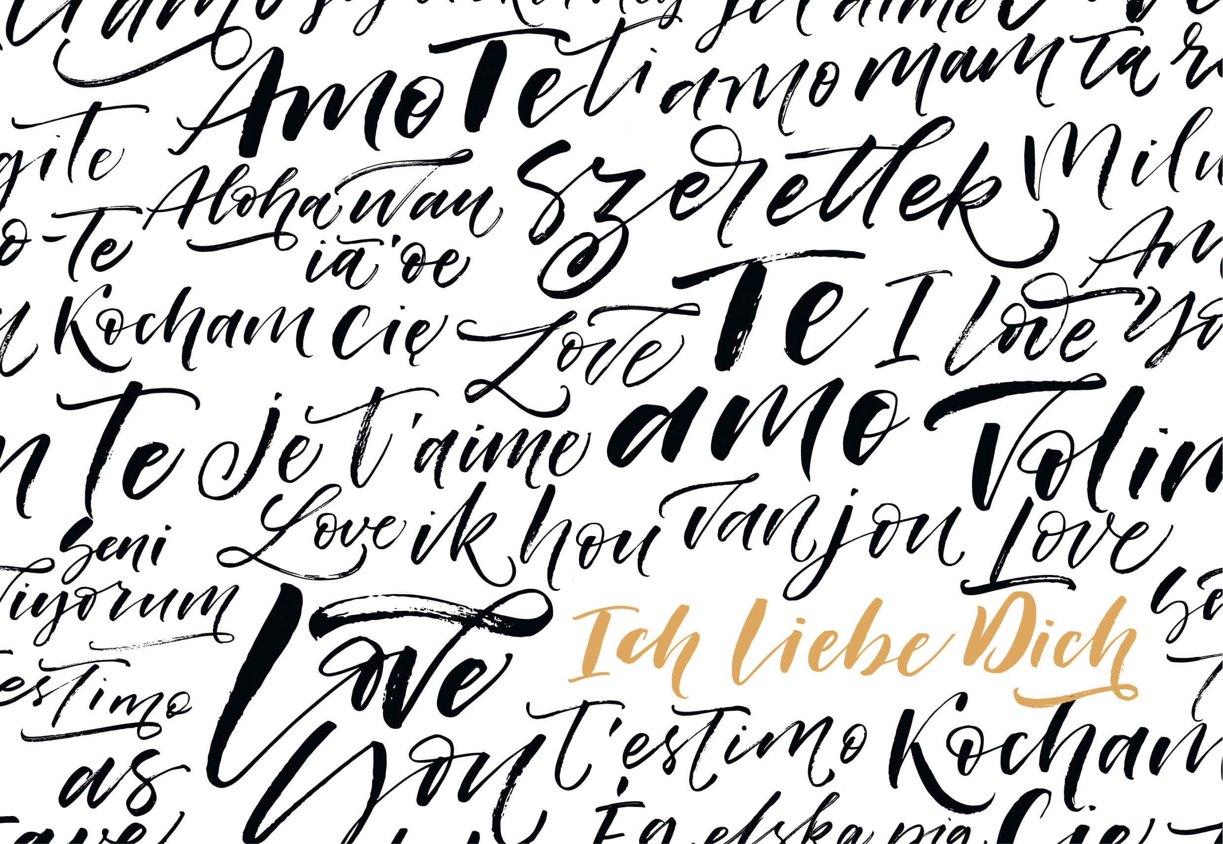 Postkarte Edelschwarz Schwarz/Weiß/Gold - Basics, Papier (17,5/12cm)