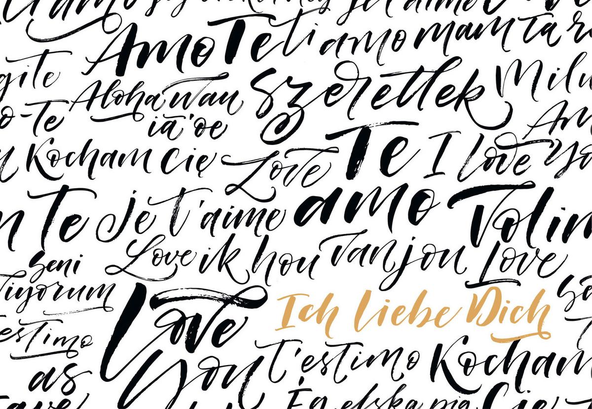 Postkarte Edelschwarz Schwarz/Weiß/Gold - Basics, Papier (17,5/12cm)