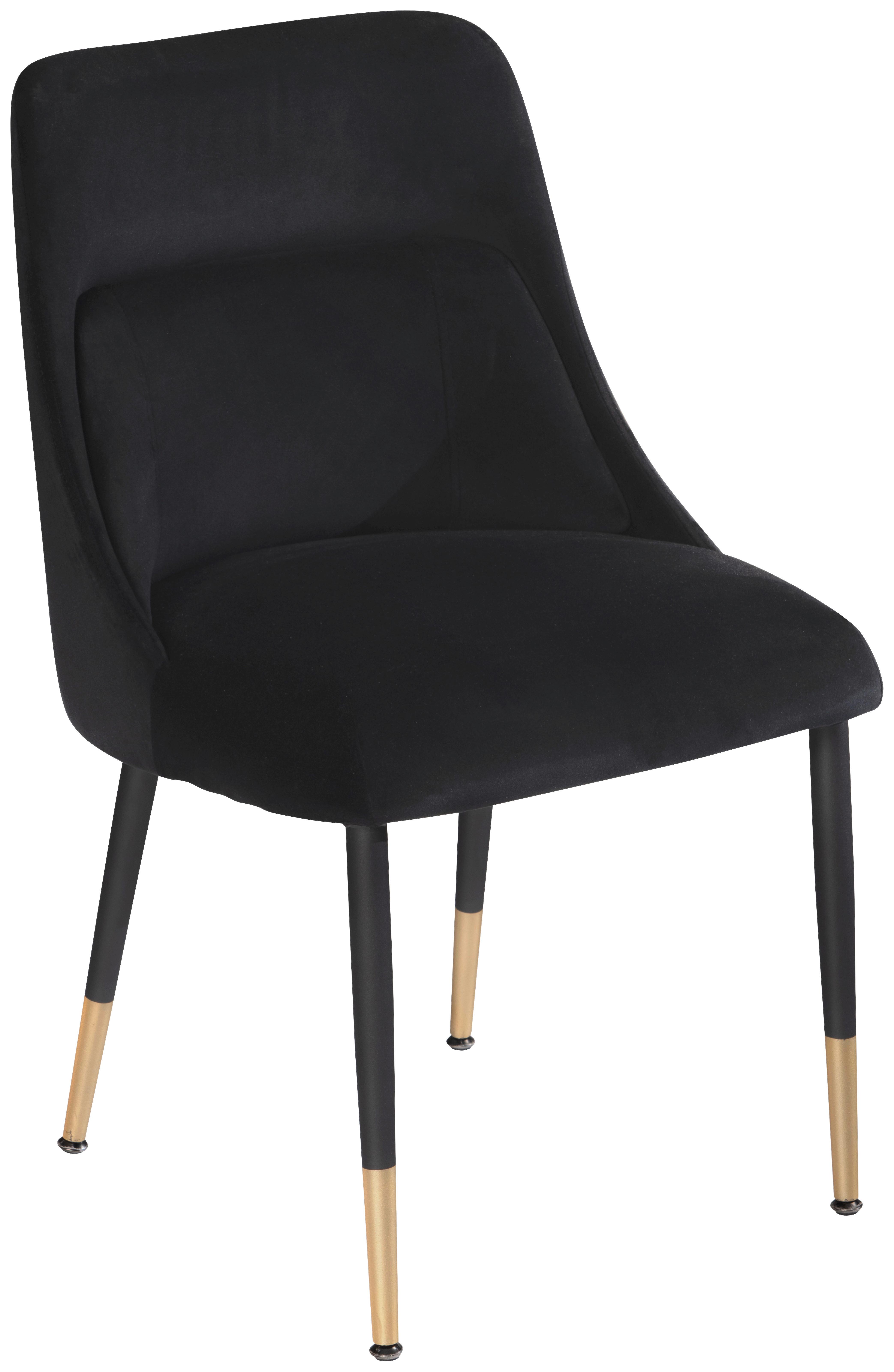 STUHL WL6.997 - Goldfarben/Schwarz, Design, Textil/Metall (49/85/56cm) - Livetastic