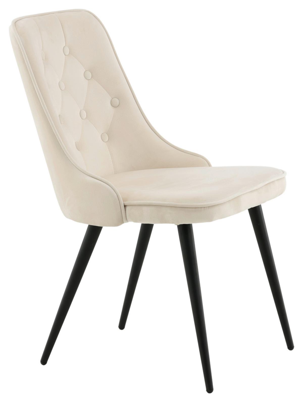 STUHL-SET VELVET DELUXE - Beige/Schwarz, Design, Kunststoff/Textil (50/88.5/66cm) - Livetastic