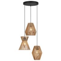 Hängeleuchte Naturm in Naturfarben max. 25 Watt - Schwarz/Naturfarben, KONVENTIONELL, Papier/Metall (44/120cm) - Mömax