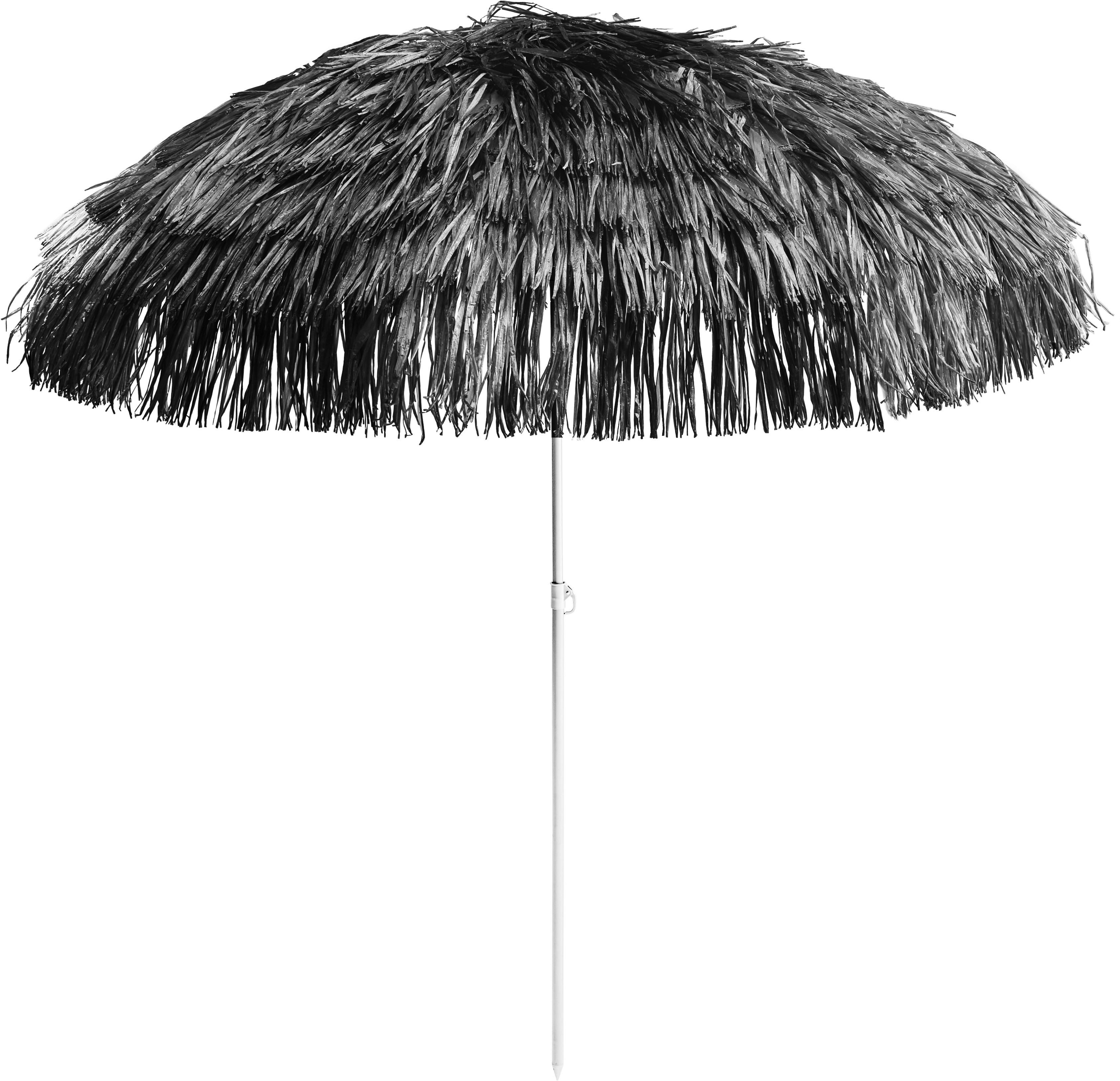 PARASOL PRZECIWSŁONECZNY HAWAII - czarny/kolor aluminiowy, Design, metal/tkanina (200/200cm) - Jan Kurtz