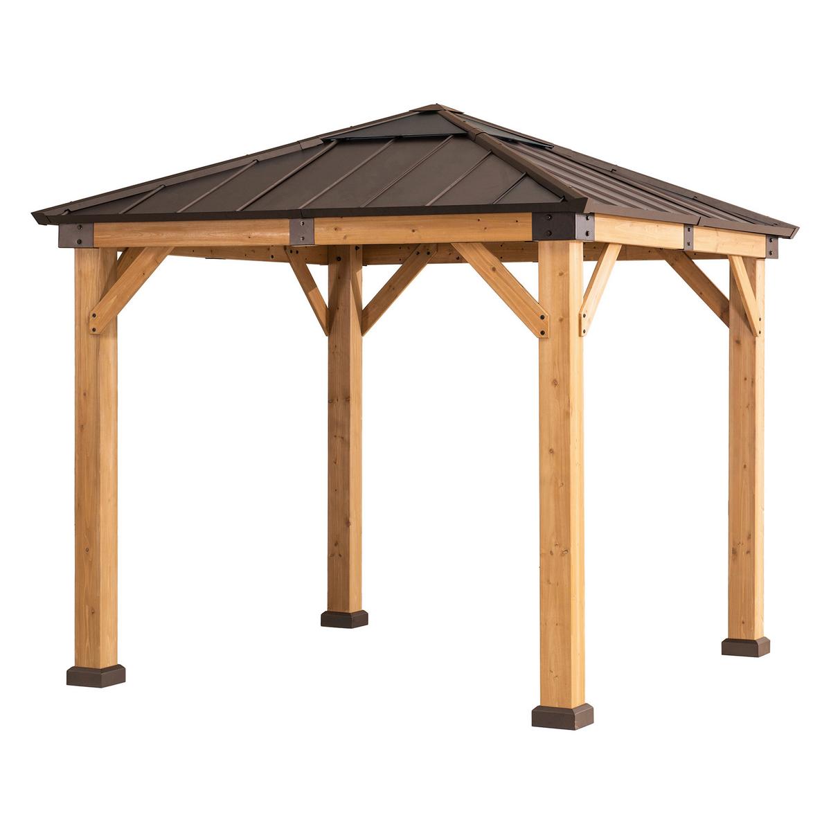 Pavillon Gazebo Rapi Braun ca. 273x274x273cm - Braun, Basics, Kunststoff/Metall (273/274/273cm)