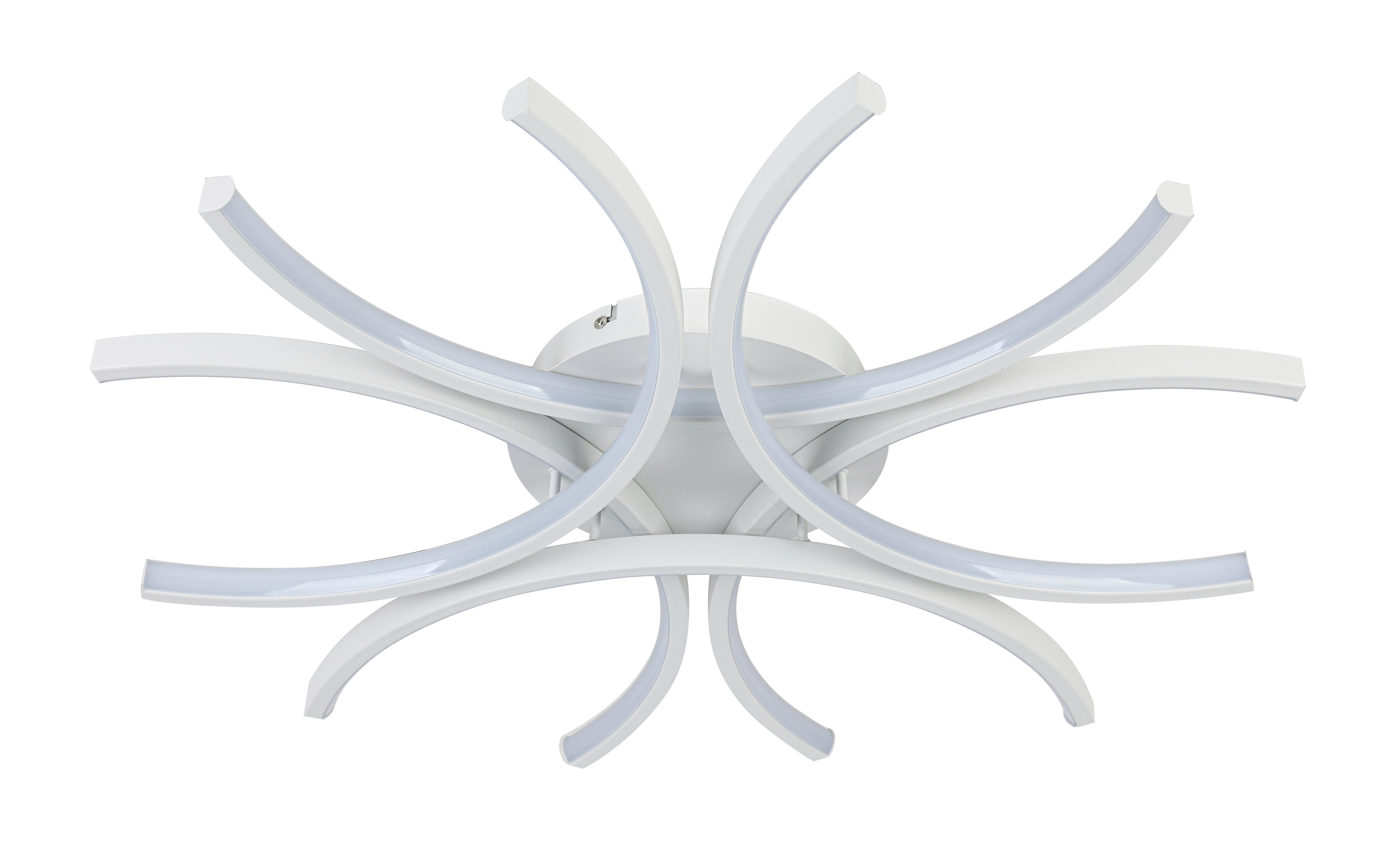 LED-TAKLAMPA WILMA - vit, Modern, metall/plast (60/60/8,5cm) - Mömax
