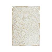 FLACHWEBETEPPICH SPARK 410 ELFENBEIN / GOLD - Goldfarben/Creme, Basics, Leder (80/150cm) - Kayoom