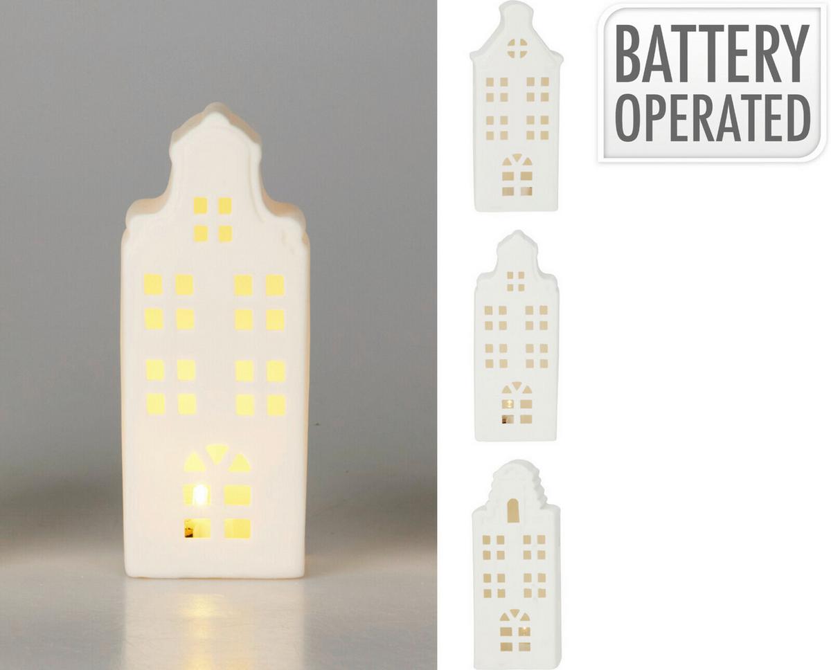 Led-es Dekor Ház Benny - fehér, kerámia (6,1/5/15,5cm)