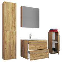 Kopalnica Badinos, Hrast - siva/bela, Moderno, kovina/leseni material (127cm) - MID.YOU