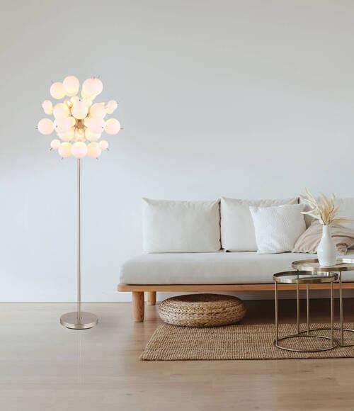Állólámpa 15633so - nikkel, Design, Üveg/fém (55/155cm) - Globo