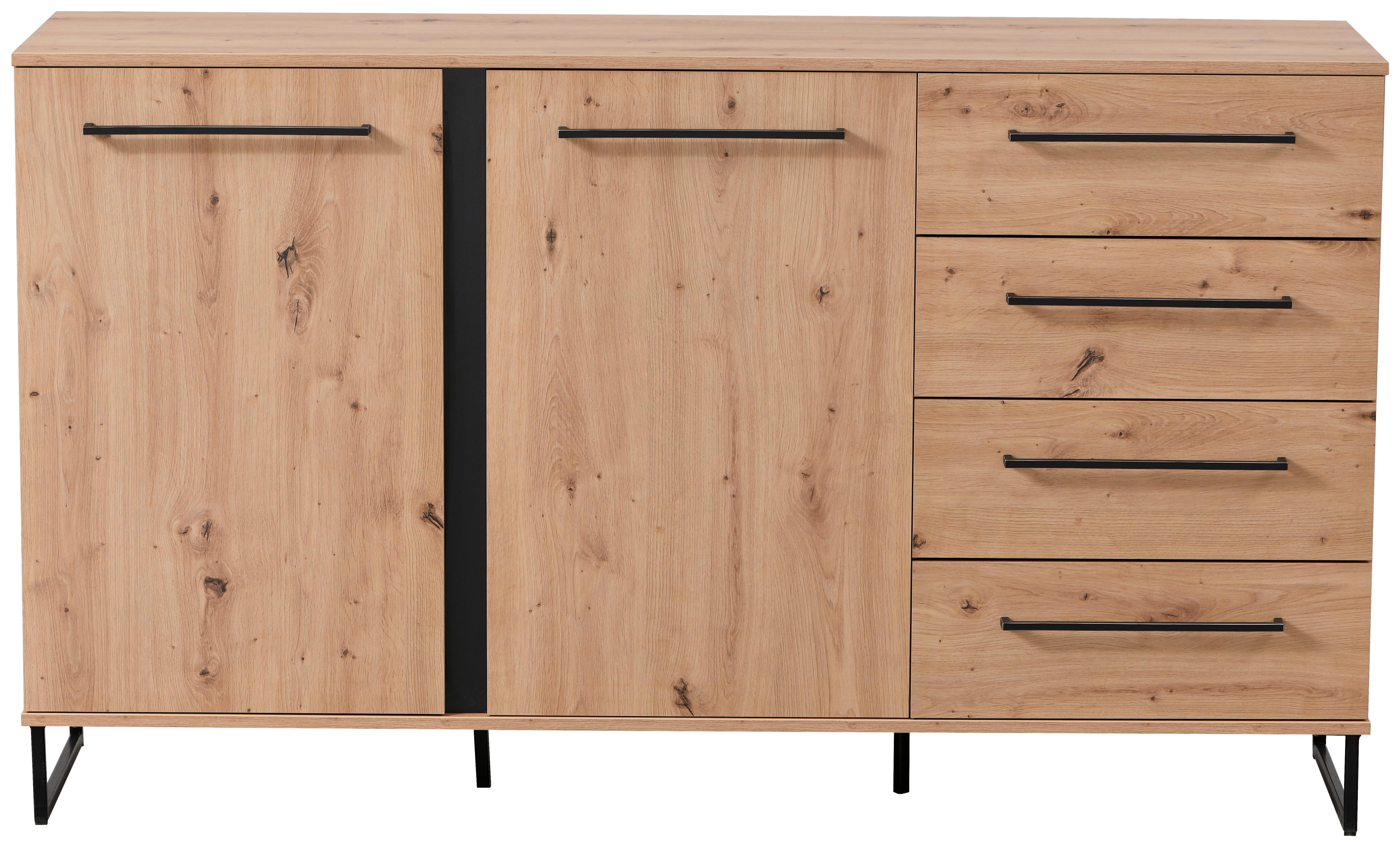 Tálalószekrény Sardinia - Artisan tölgy, Modern, faalapú anyag (159/95/42cm)