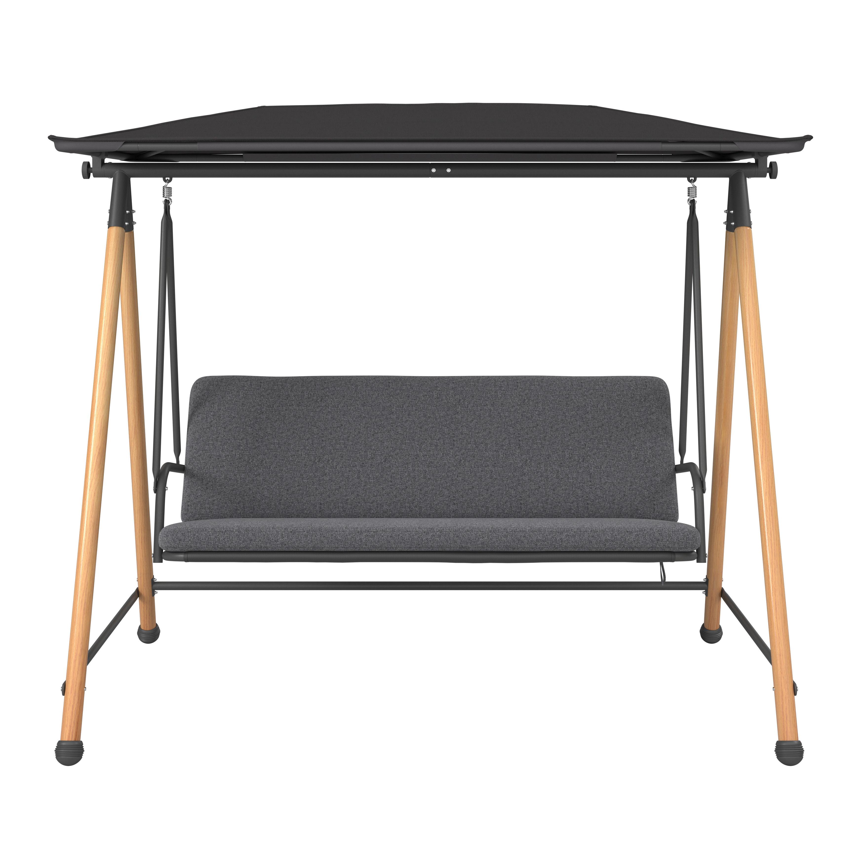 Gugalnica Budapest, Črna - črna/antracit, Moderno, kovina/tekstil (215/182/120cm) - Mömax