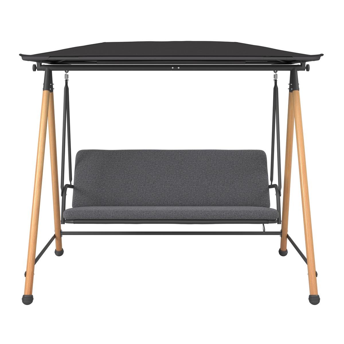 Balansoar Budapest - antracit/negru, Modern, metal/textil (215/182/120cm) - Mömax