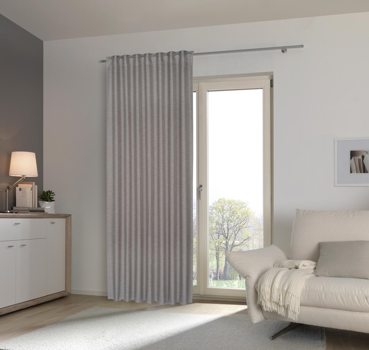 ZASŁONA GOTOWA ETERNAL - szary, Basics, tkanina (140/245cm) - Esposa