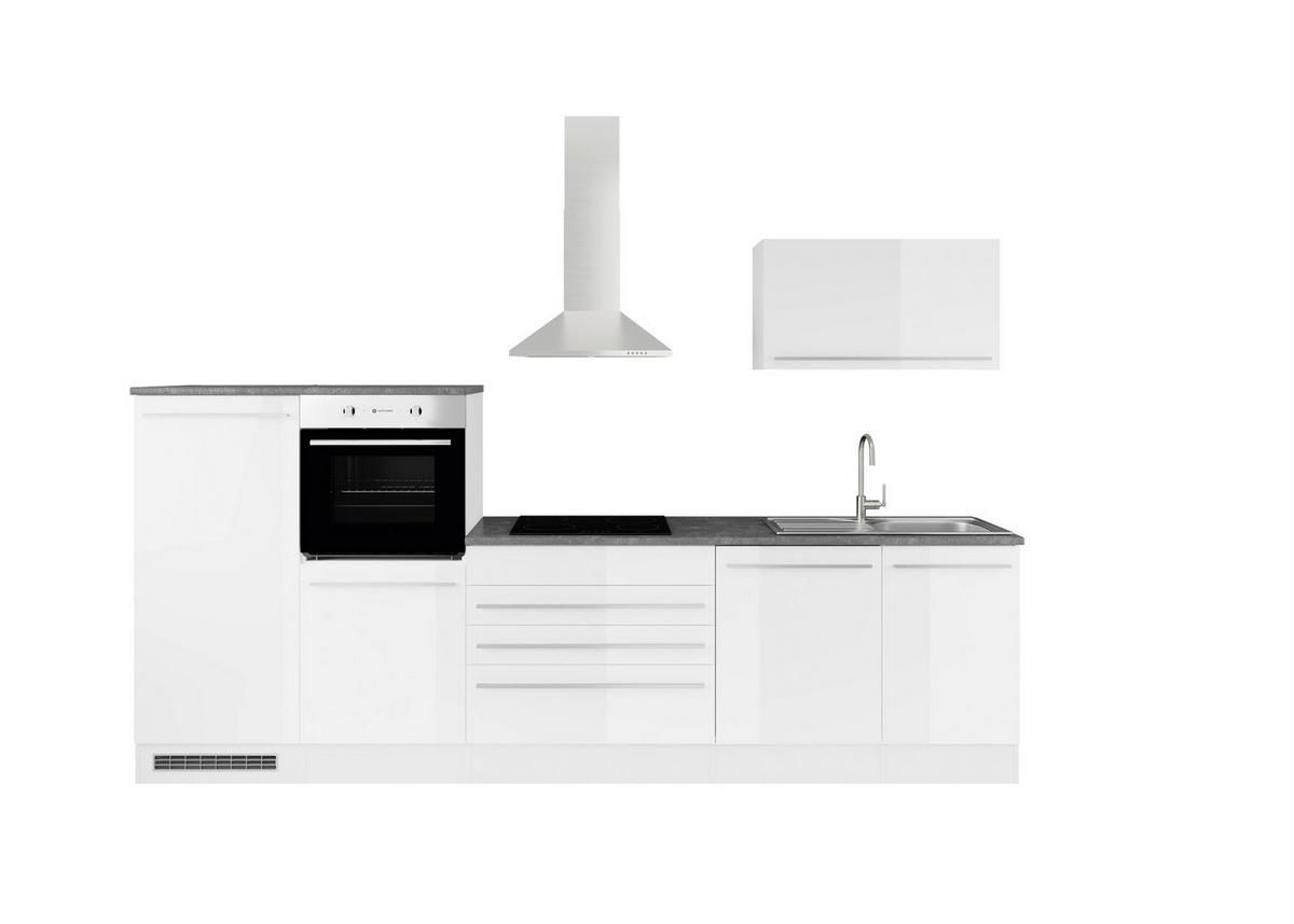 Moderen Kuhinjski Blok Brez Aparatov Welcome Jazz, Bela - bela/visoki sijaj, Konvencionalno, leseni material (320cm) - Modern Living