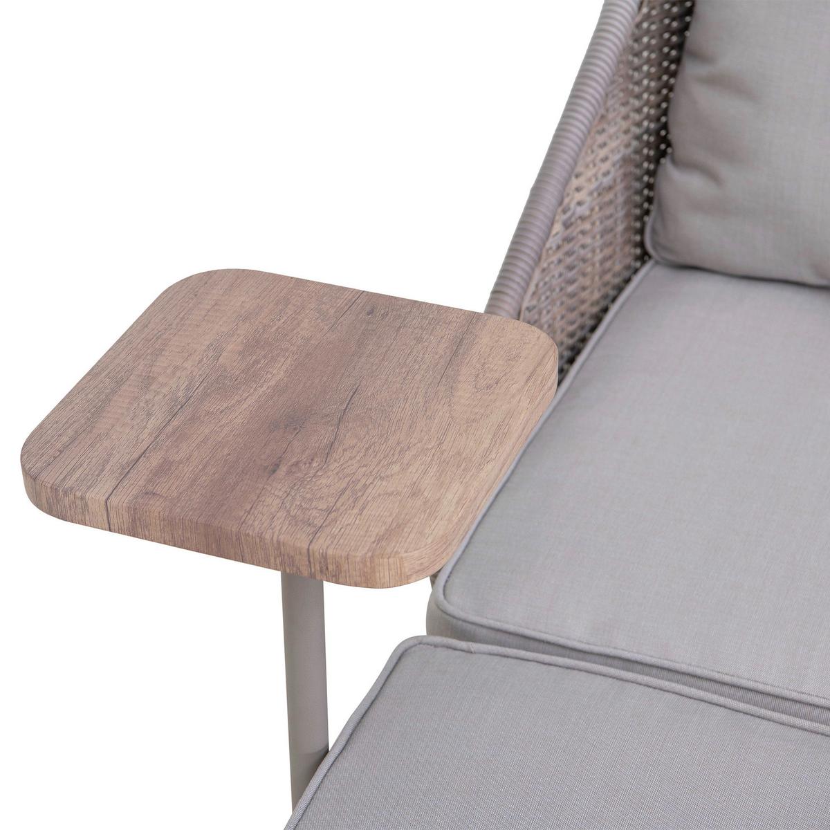 Doppelliege Tagesbett Porto Grau/Naturfarben - Naturfarben/Grau, Basics, Holz/Kunststoff (142/82/128cm) - Modante