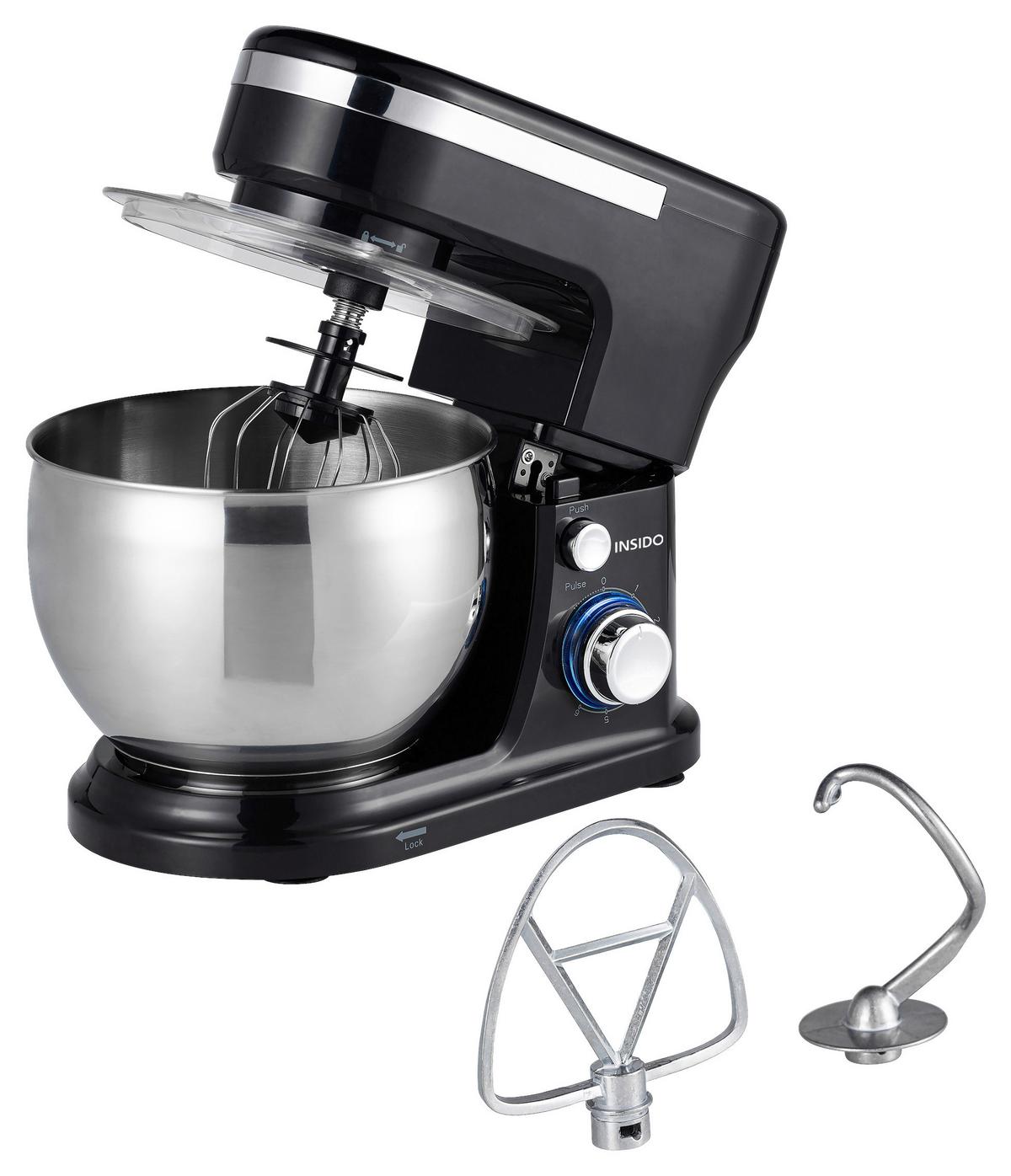 Küchenmaschine Jetta in Schwarz max. 1300 Watt - Schwarz, ROMANTIK / LANDHAUS, Kunststoff/Metall (36/22,3/29cm) - Insido