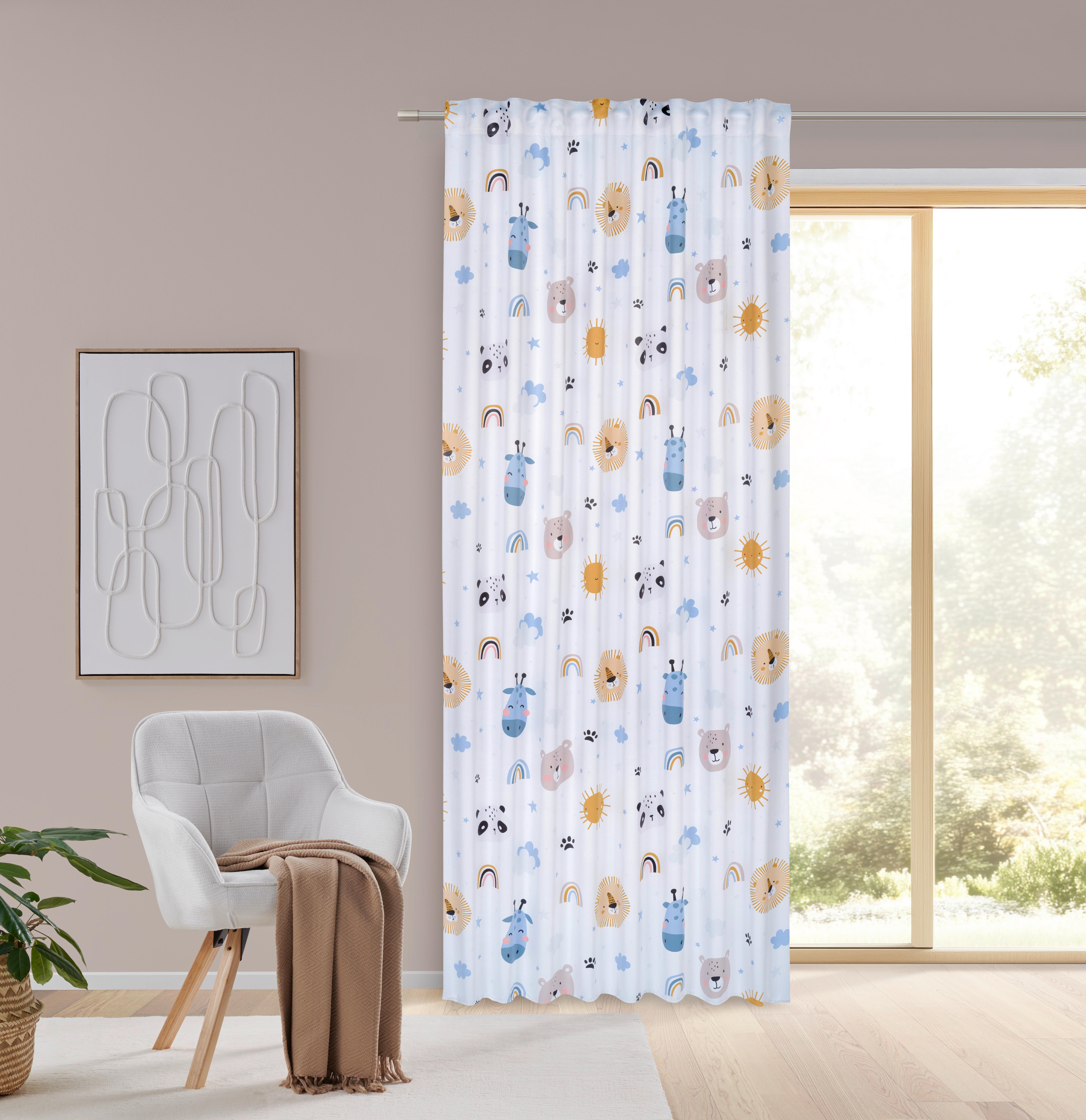 MÖRKLÄGGNINGSGARDIN OSCAR - vit, Klassisk, textil (135/245cm) - Mömax